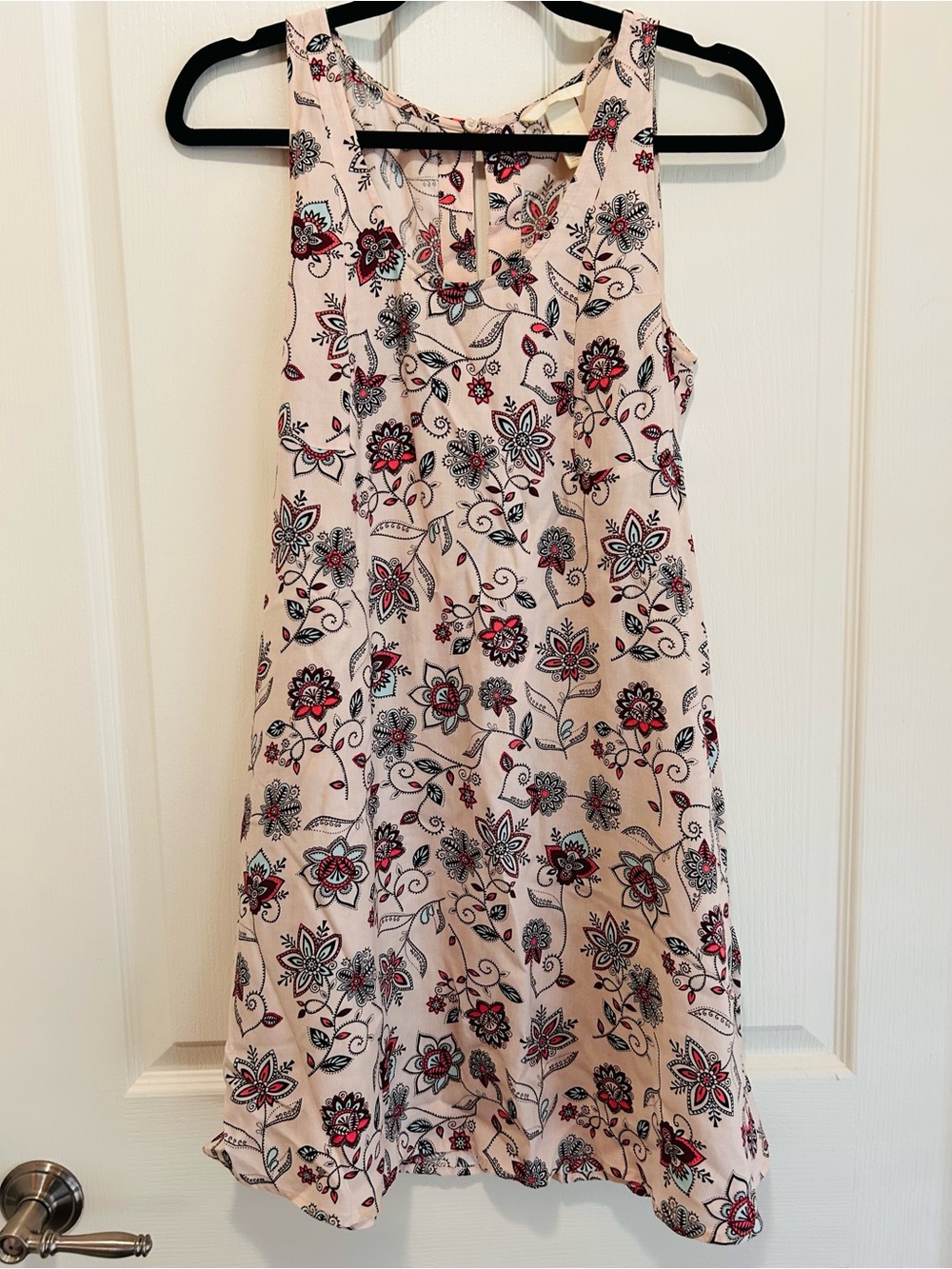H&M Women’s Sleeveless Dress - Baby Pink Paisley & Floral